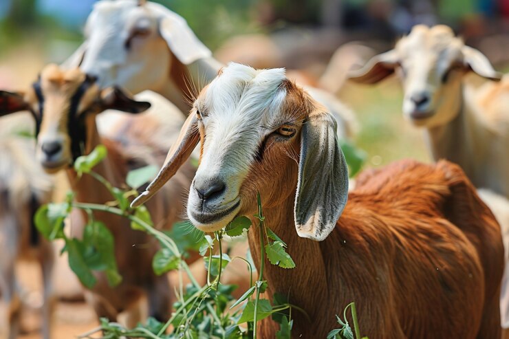 Yembroos® Goat Feed – scientifically balanced pellet feed for lactating, growing, and breeding goats.