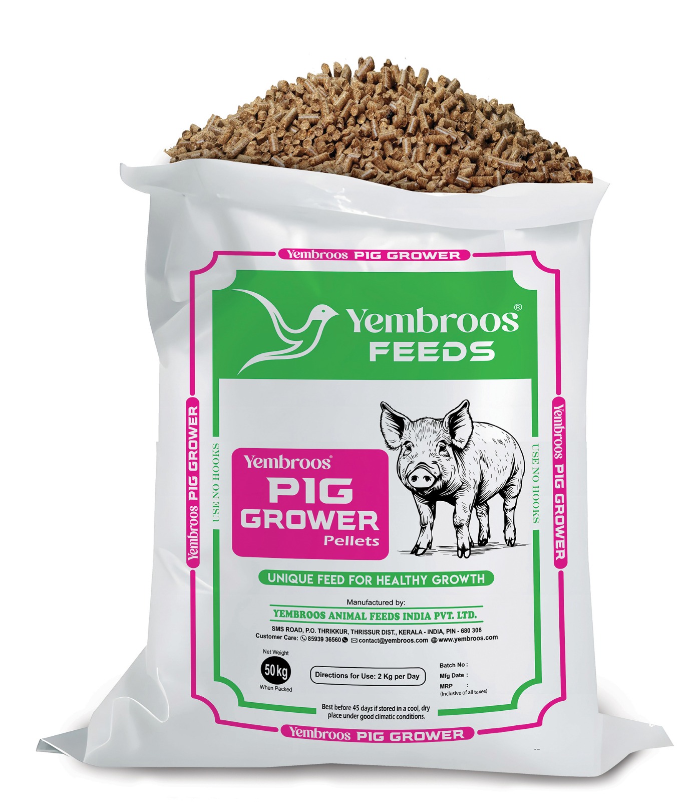 Yembroos Pig Grower Pellets – high-quality feed for healthy pig growth
