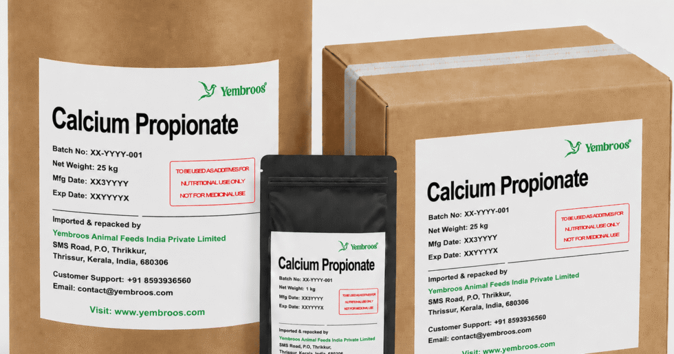 Calcium Propionate Manufacturer Supplier Exporter and Importer in India | Yembroos Animal Feeds India Pvt Ltd
