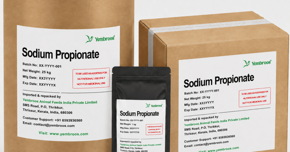Sodium Propionate Manufacturer Supplier Exporter and Importer in India | Yembroos Animal Feeds India Pvt Ltd