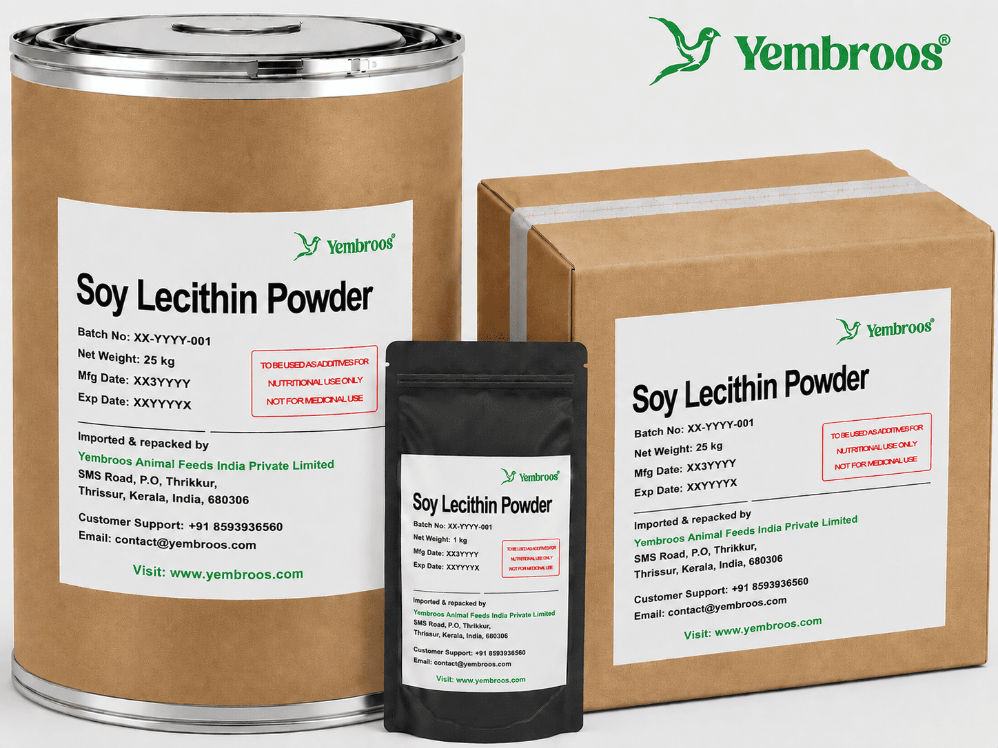 Soy Lecithin Powder Manufacturer Supplier Exporter and Importer in India | Yembroos Animal Feeds India Pvt Ltd