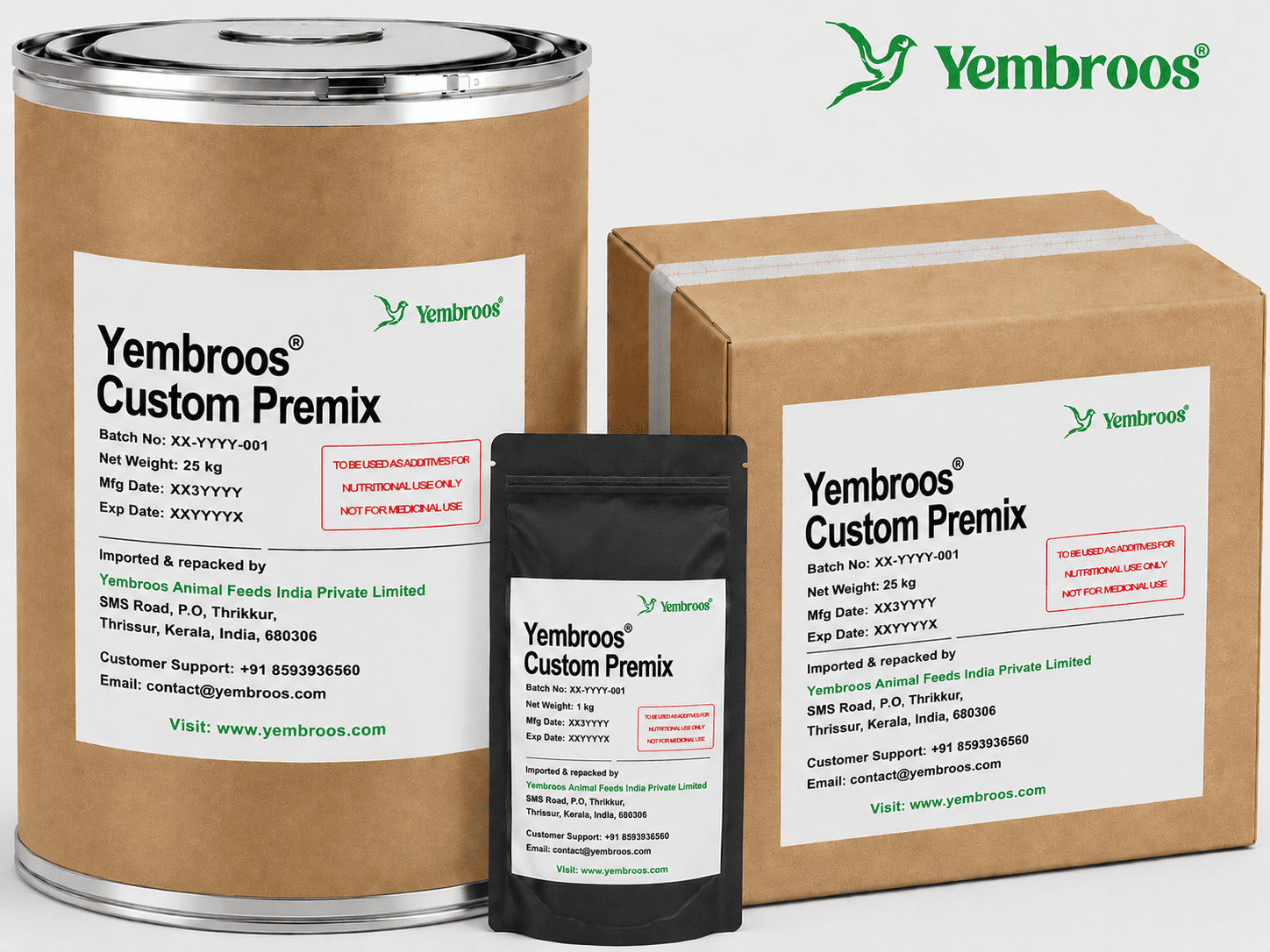 Yembroos Custom Premix Manufacturer Supplier Exporter and Importer in India | Customized Vitamin and Mineral Premix