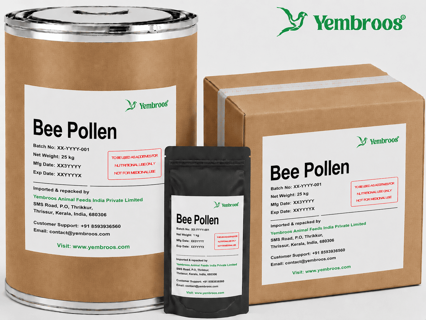 Bee Pollen Manufacturer Supplier Exporter and Importer in India | Yembroos Animal Feeds India Pvt Ltd
